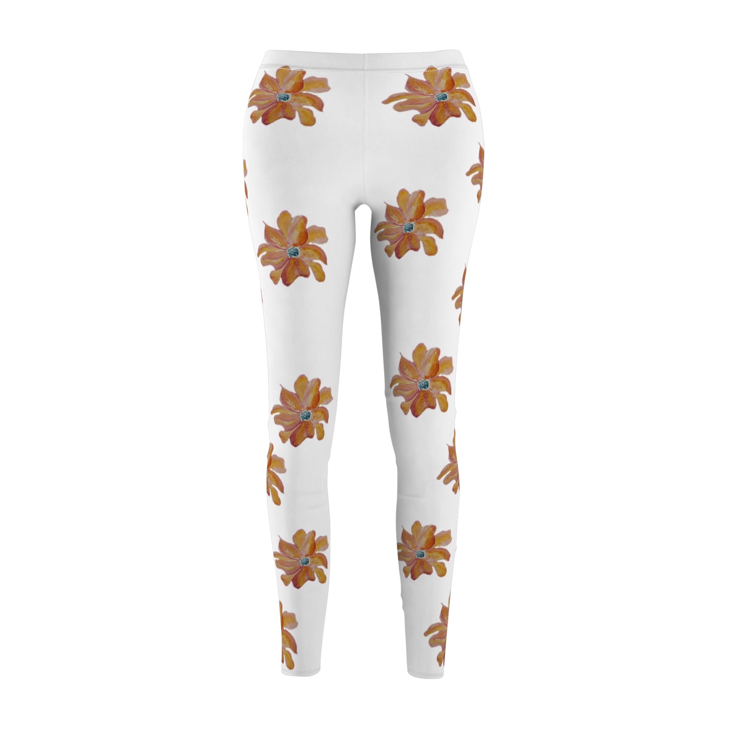 Warm Sunset Bloom Women's Cut & Sew Casual Leggings (AOP)