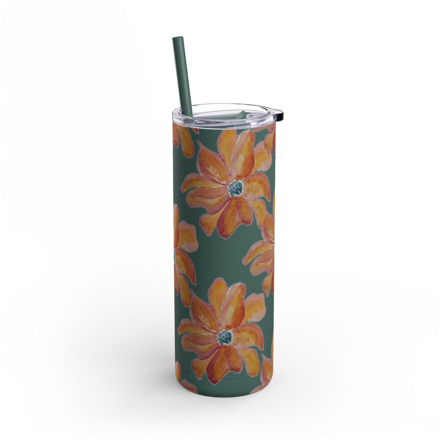 Warm Sunset Bloom Maars Maker Skinny Matte Tumbler, 20oz