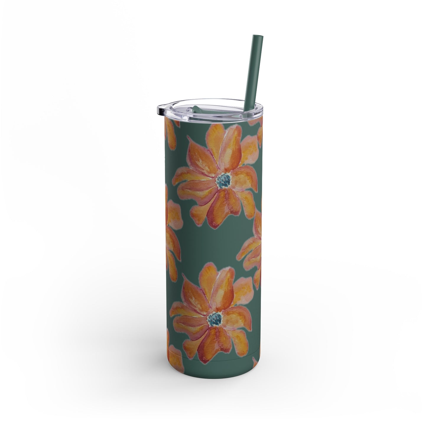 Warm Sunset Bloom Maars Maker Skinny Matte Tumbler, 20oz