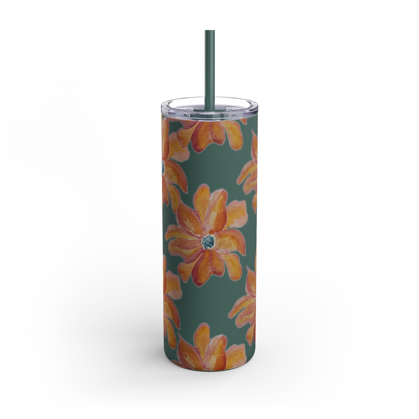 Warm Sunset Bloom Maars Maker Skinny Matte Tumbler, 20oz