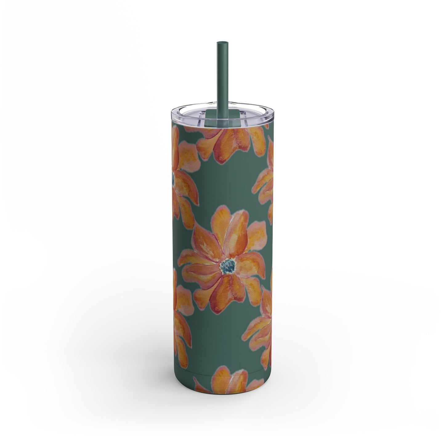 Warm Sunset Bloom Maars Maker Skinny Matte Tumbler, 20oz