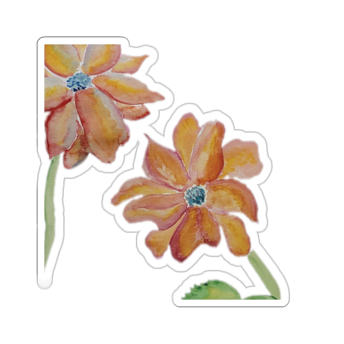 Warm Sunset Bloom Watercolor Sticker